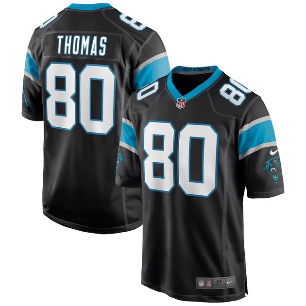 mens nike ian thomas black carolina panthers game jersey